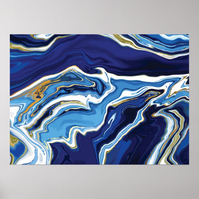 Lava azul - Mármol - Arte abstracto - Poster (Frente)