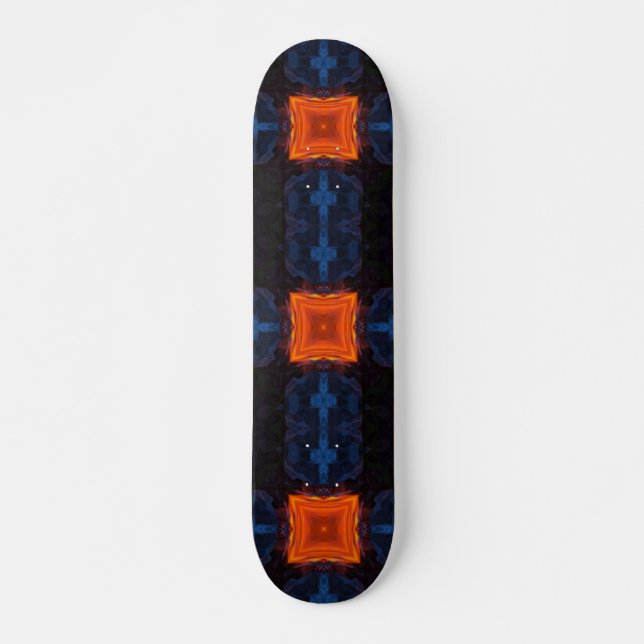Lava black charcoal abstract art skateboard (Anverso )