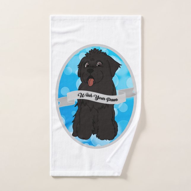Lava tus patas newfoundland negro baba (Toalla de mano)