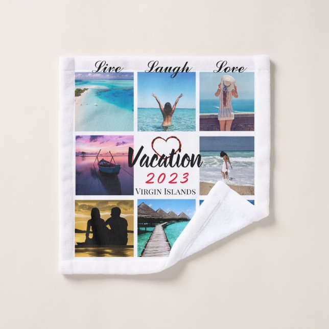 Lavabo personalizado de collage de fotos (Toallita)