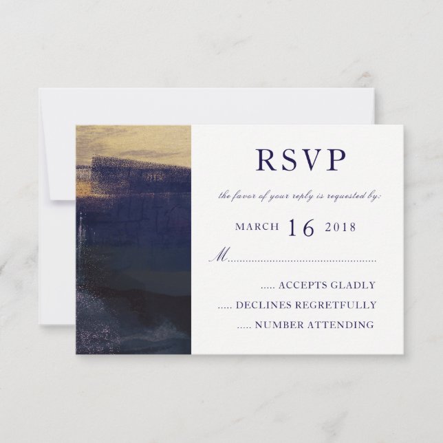 Lavado de acuarela de la marina y el oro RSVP mode (Anverso)