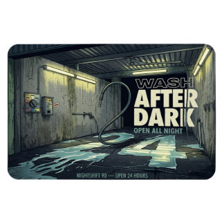 Lavado de coche retro Wash After Dark 4x6 Imán | N