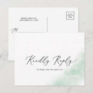 Lavado de color de agua   Postal RSVP del menú ver