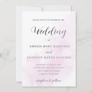 Lavado de color rosa el Boda de la invitación