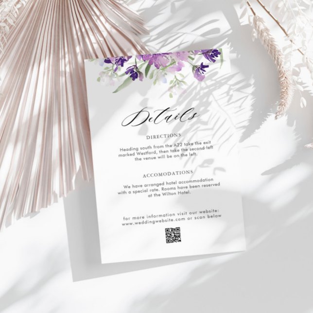lavanda boda floral detalles tarjeta de gabinete (Subido por el creador)