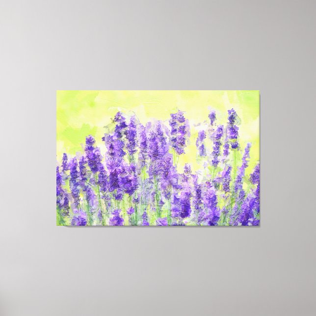 Lavanda Color de agua amarillo Arte floral (Anverso)