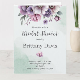 Lavanda con ducha de novia e invitación a la flor 