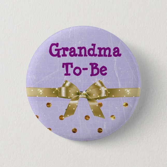 Lavanda de abuela para ser y botón Baby Shower de  (Anverso)