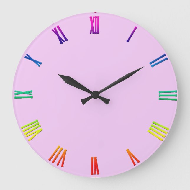 Lavanda de bebé rosa, reloj de pared grande (Anverso)