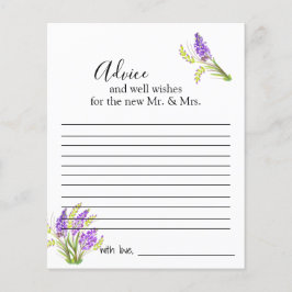 Lavanda de color de agua y tarjeta de consejo de f