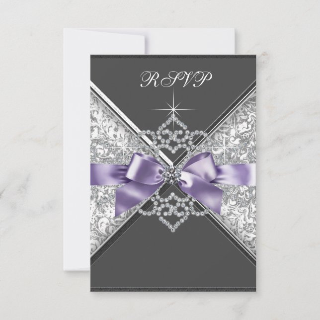 Lavanda de diamantes blancos Púrpura RSVP (Anverso)