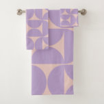 Lavanda de diseño moderno de mediados del siglo<br><div class="desc">Patrón moderno retro de mediados de siglo - Formas geométricas abstractas - Patrón Minimalista en lavanda / púrpura / lila y beige.</div>