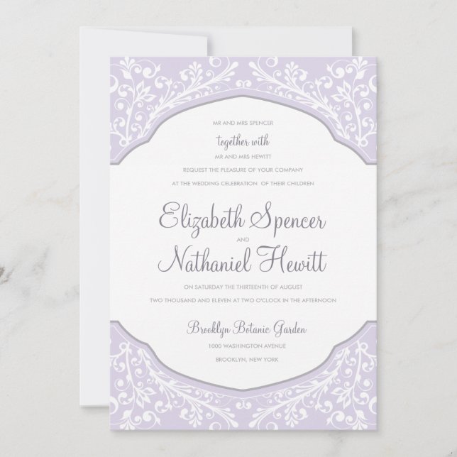 Lavanda de la invitación a la boda marroquí (Anverso)