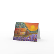 Lavanda de la tarjeta en blanco en Provence
