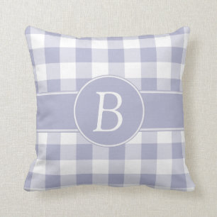 Lavanda de Monogramed y almohada blanca de la