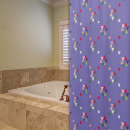 Lavanda de patrón geométrico Cortina de ducha