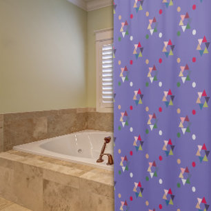 Lavanda de patrón geométrico Cortina de ducha