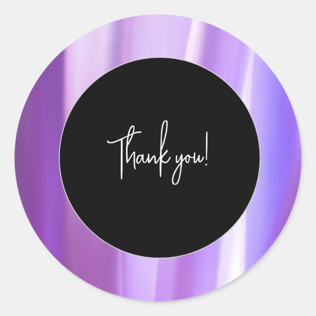 Lavanda de Petals cepillado Pegatina "Gracias" | E (Anverso)