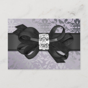 Lavanda elegante y RSVP plateado con Bow