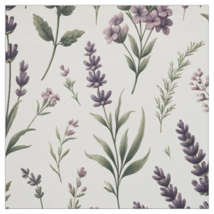 Lavanda en tela de crema vintage floral