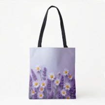 Lavanda encantadora y bolsa de margarita blanca