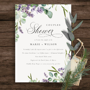 Lavanda Eucalyptus Bunch Parejas Ducha Invitación