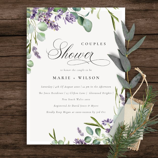 Lavanda Eucalyptus Bunch Parejas Ducha Invitación (Subido por el creador)