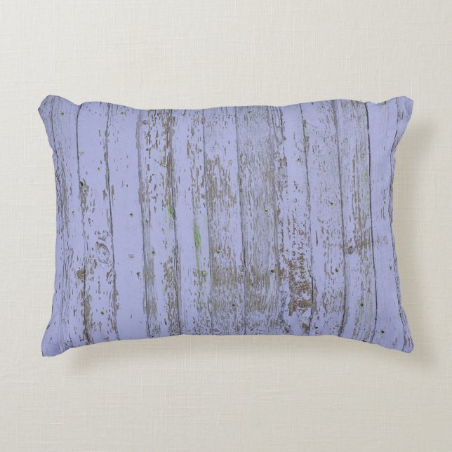 Lavanda Faux Madera Textura Acento Almohada (Anverso)