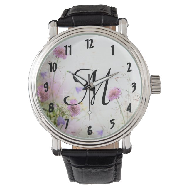 Lavanda Flores salvajes reloj de pulsera (Anverso)