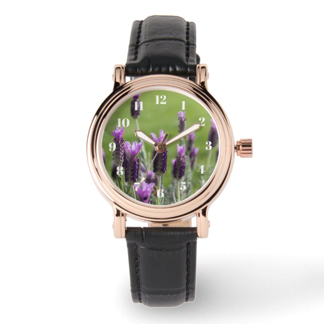 Lavanda francesa flora reloj femenino (Anverso)