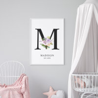 Lavanda Letra púrpura 'M' Nursera Nombre Arte Pare