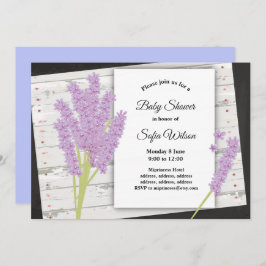 lavanda, púrpura, invitación a la ducha de bebé
