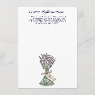 Lavanda que casa la tarjeta de información