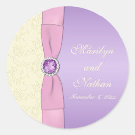 Lavanda, rosa e marfil Pegatina redondo de 1,5"