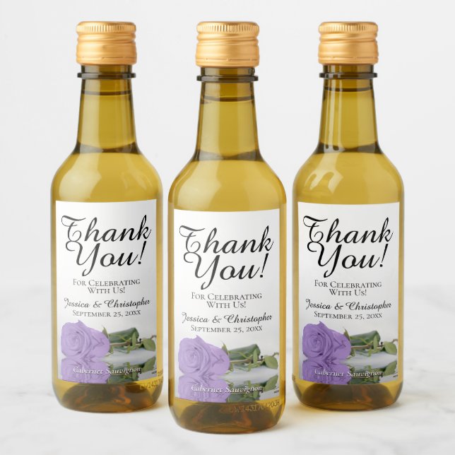 Lavanda Rosa morado Boda de Moda Gracias Mini (Botellas)