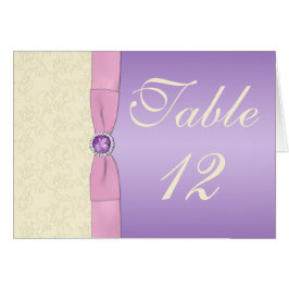 Lavanda, rosa, y tarjeta de marfil del número de