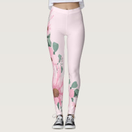 Lavanda Rubor Pink Floral Leggings