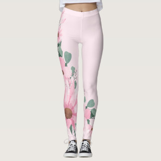 Lavanda Rubor Pink Floral Leggings
