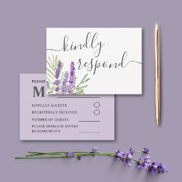 Lavanda rústica y bodas de eucalipto RSVP