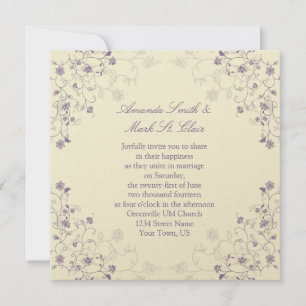 Lavanda se sumerge en la invitación a la boda crem