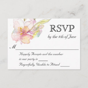 Lavanda y acuarela rosa Boda floral RSVP