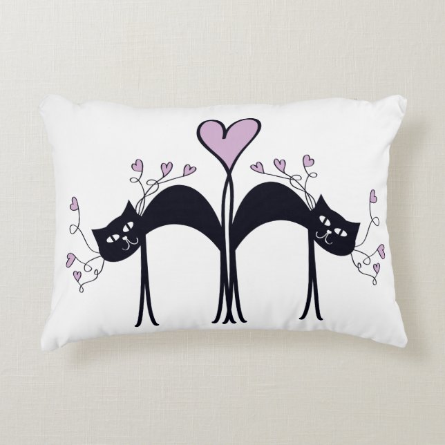 Lavanda y almohada de acento para gato negro (Anverso)
