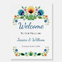 Lavanda y amarillo de flores folclóricas polacas