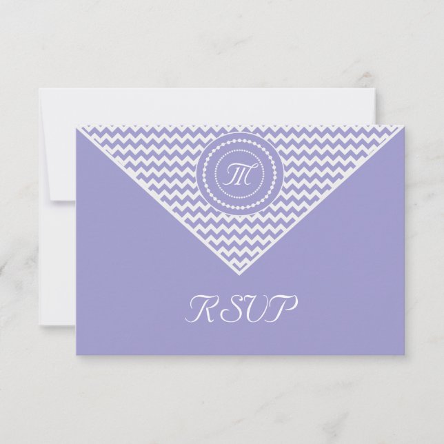 Lavanda y Chevron Blanco RSVP (Anverso)