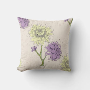 Lavanda y Cojín decorativo de flores blancas