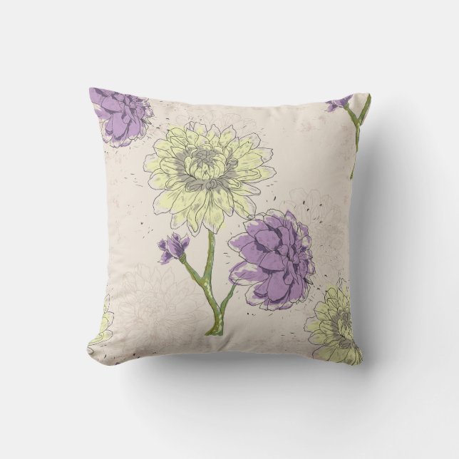 Lavanda y Cojín decorativo de flores blancas (Anverso)