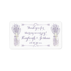 Lavanda y etiquetas de favor de la boda de encaje