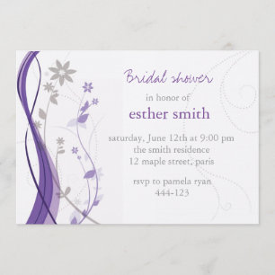 Lavanda y invitación floral gris del encanto