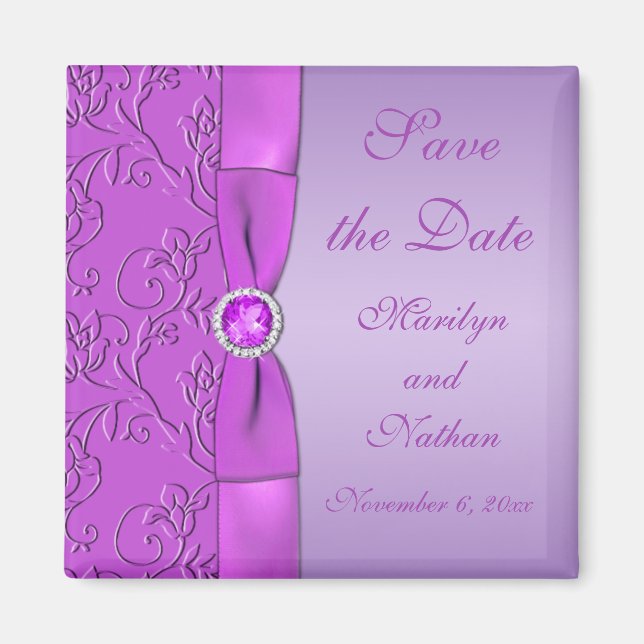 Lavanda y malva favorecen el imán de la boda púrpu (Frente)