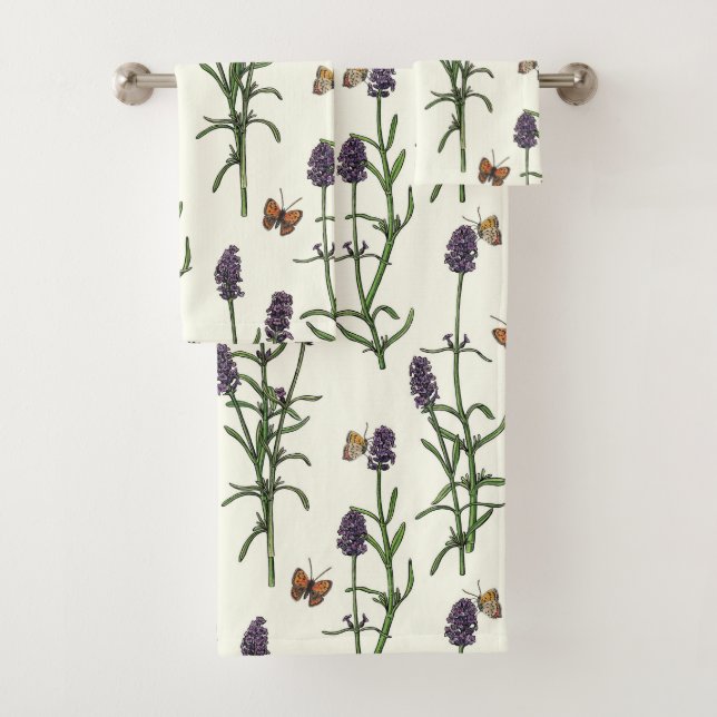 Lavanda y mariposas en blanco roto (In situ)